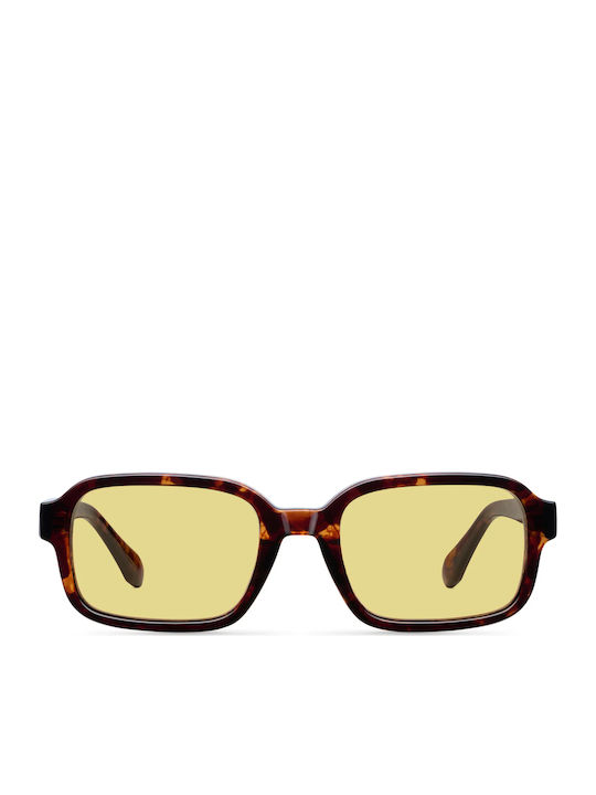 Meller Tingo Unisex Sunglasses with Brown Tartaruga Horn-Rimmed Frame and Yellow Lens