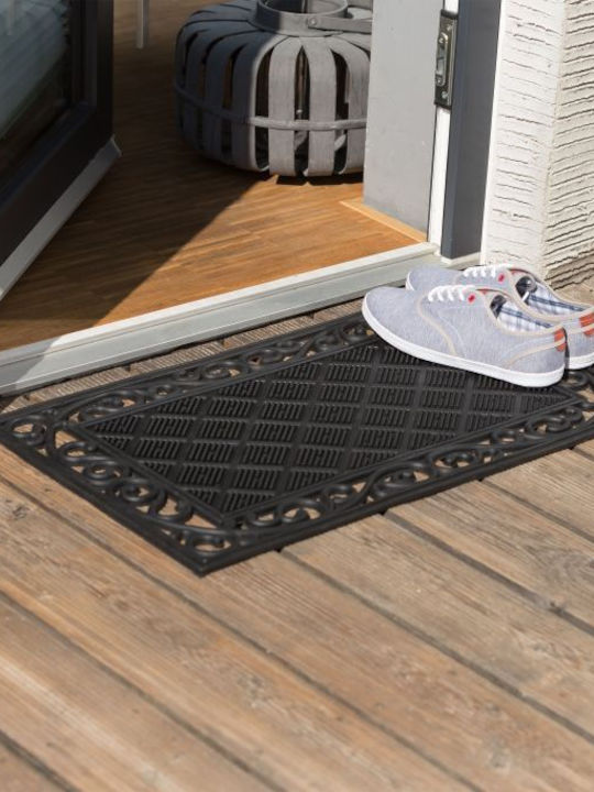 Relaxdays Covor de Intrare Antiderapant din Cauciuc Negru 75x45buc Grosime 10mm