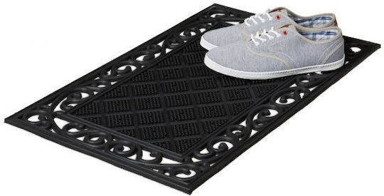 Relaxdays Entrance Mat Anti-slip made of Rubber Black 75x45cm Thickness 10mm