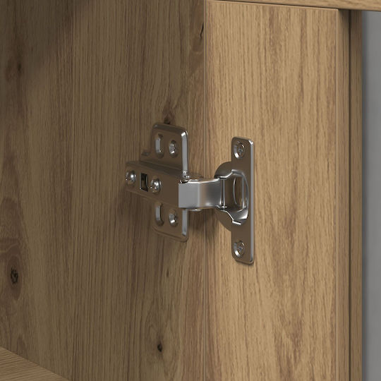 Wall Living Room Display Cabinet made of Particleboard with Glass Artisan Oak 69.5x34x90cm