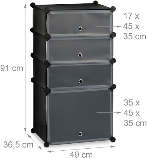 Relaxdays Husă De Depozitare Pantofi În Culoare Neagră