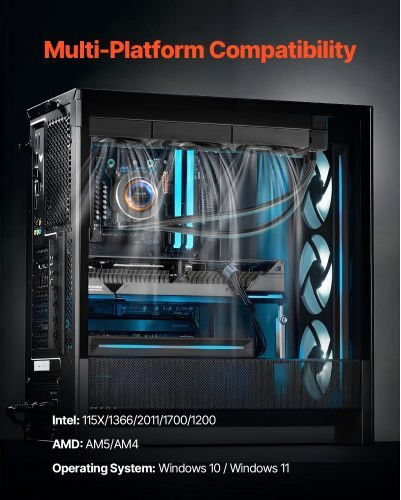 Vevor CPULQFSSLDPBNKJ8OV9 Water Cooling System AIO CPU With 3 120mm Fans