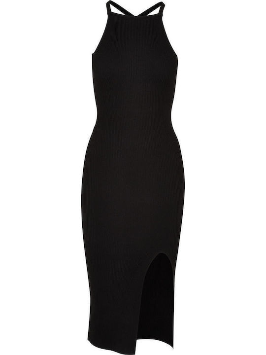 Sommer Midi Damenkleid Gestrickt Schwarze