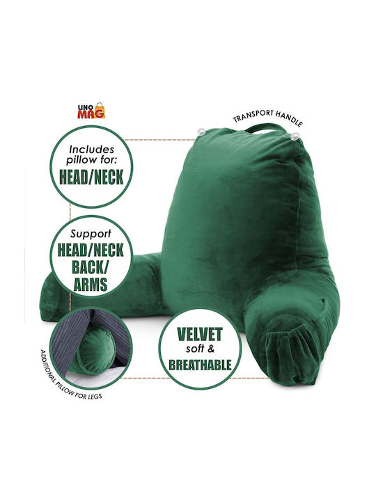Bean Bag Chair Bolster Green 75x33x91.5cm