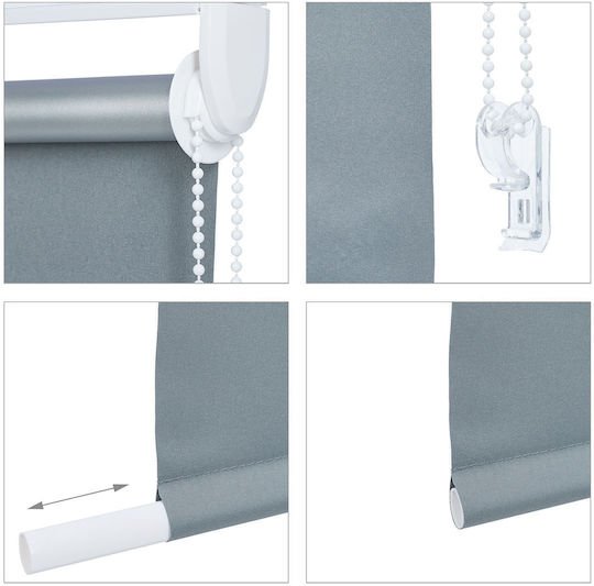 Relaxdays Roller Blinds Partial Blackout Gray W70xH220cm
