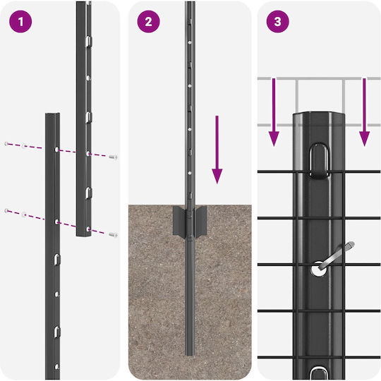 vidaXL Drahtgeflecht Elektrische Gitarren Gray 1.5x25m