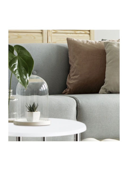 Rectangular Măsuță auxiliară Din lemn cu Roți White L41.5xW40xH40cm.