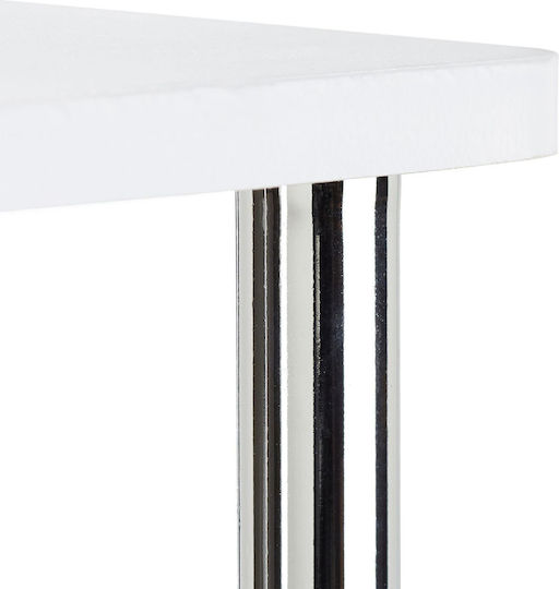 Rectangular Side Table Wooden with Wheels White L41.5xW40xH40cm.