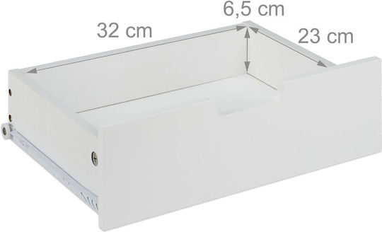 Wooden Bedside Table White 30x60x40cm