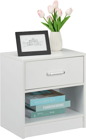 Wooden Bedside Table White 31x41.5x39cm