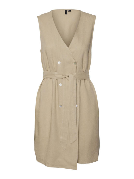Mymilo Summer Mini Shirt Dress Wrap Irish Cream