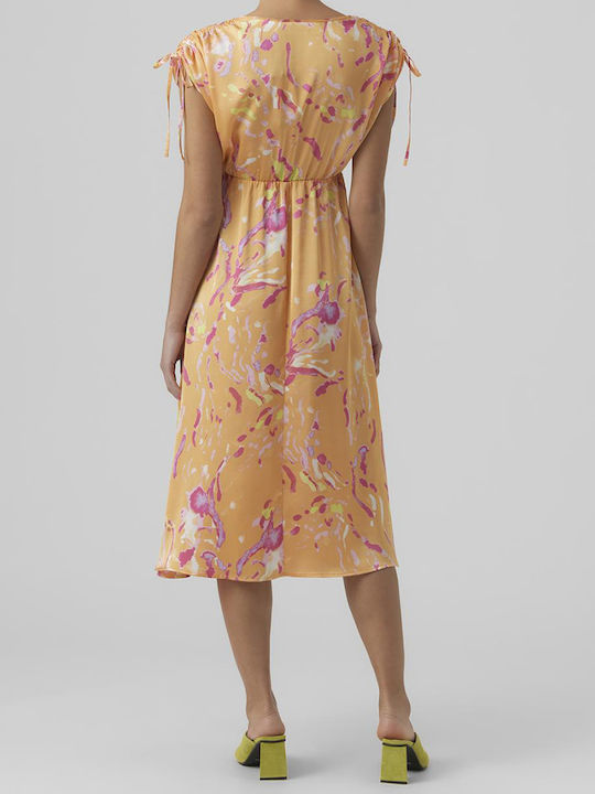 Summer Midi Dress Wrap Orange