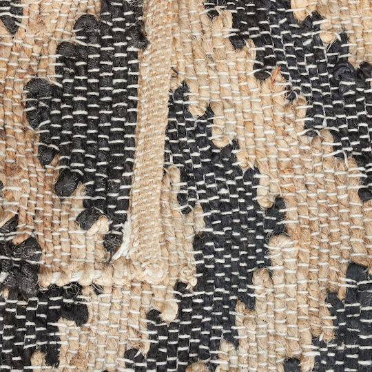Relaxdays Αντιολισθητικό Χαλί Ορθογώνιο Βαμβακερό Beige-black 80x50cm