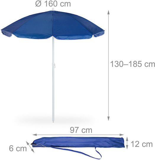 Umbrelă Rotundă Metalică Albastră Φ1.6m