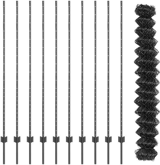 vidaXL Wire Fencing Galvanized with PVC Coating Gray 1.6x10m