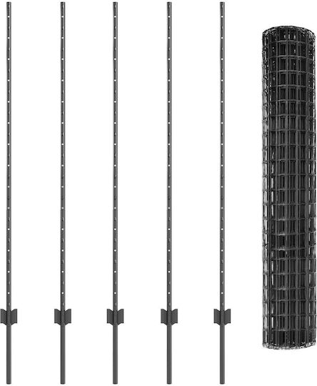 vidaXL Ситова мрежа Подредба Сив 1.4x10м