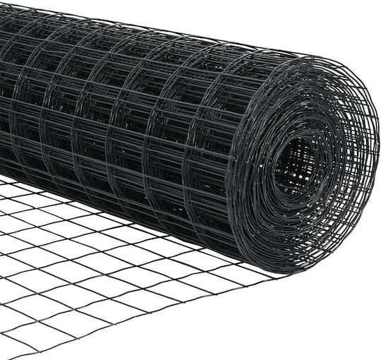 vidaXL Συρματόπλεγμα με Επικάλυψη PVC Σετ Γκρι 0.8x25m