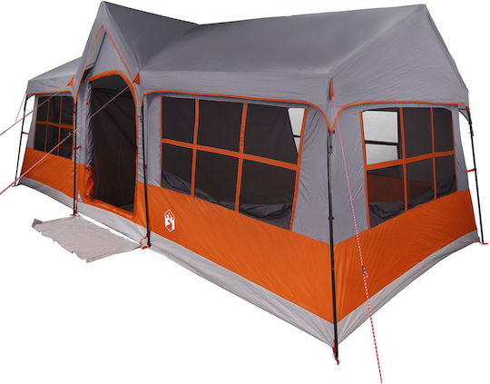 vidaXL Camping Tent Grey For 12 People 622x295x238cm