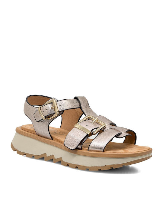 Sandale Casual Damă Din Piele Bronz