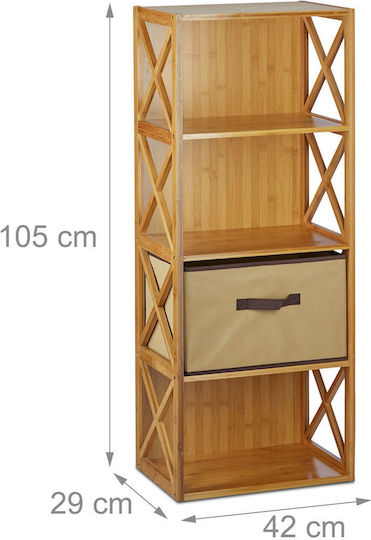 Βιβλιοθήκη Raft Natural 105x42x29εκ.