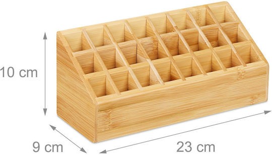 Relaxdays Organizator Cosmetice Cu Separatoare Maro 23x10x9cm