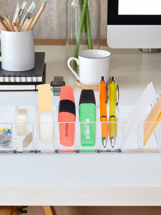 Relaxdays Organizator Sertar Cu Separatoare Transparent 25.5x9x5cm