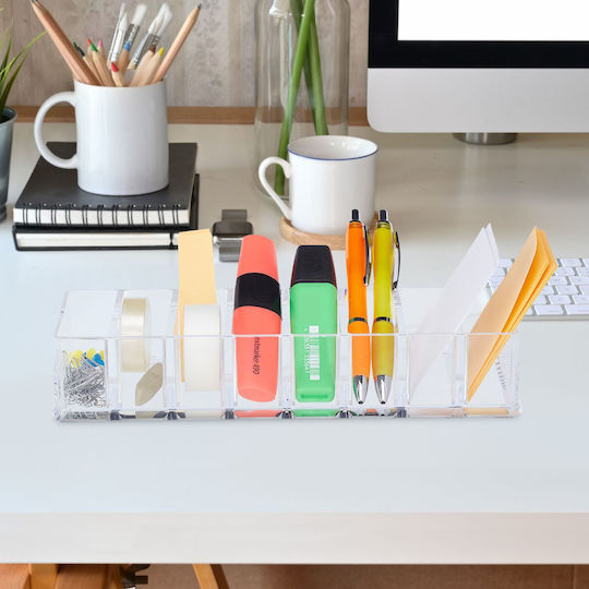 Relaxdays Organizator Sertar Cu Separatoare Transparent 25.5x9x5cm