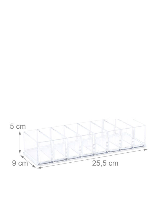 Relaxdays Organizator Sertar Cu Separatoare Transparent 25.5x9x5cm