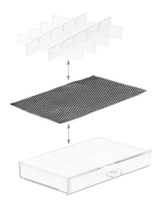 Relaxdays Kosmetikorganisator mit 3 Schubladen Transparent