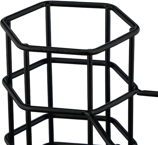 Relaxdays Organizator Cosmetice Cu Separatoare Negru 12.5x12.5x12cm
