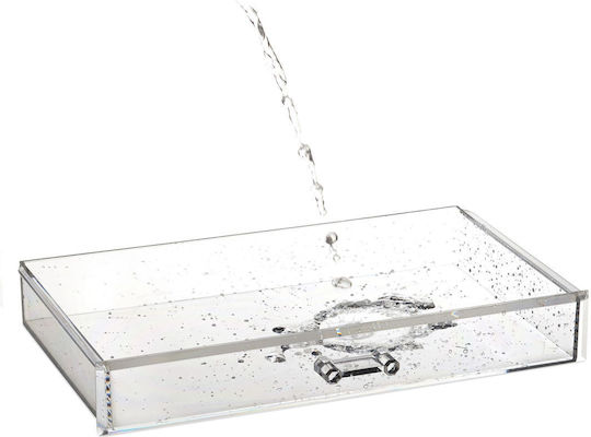 Relaxdays Organizator Cosmetice Cu 3 Sertare Transparent 30x17.5x15cm