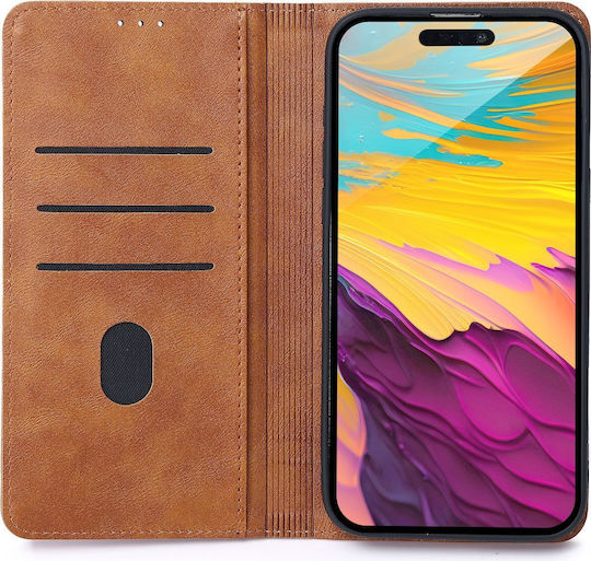 TelForceOne Smart Seam Umschlag Rückseite Silikon / Synthetisches Leder Braun (Galaxy A56)