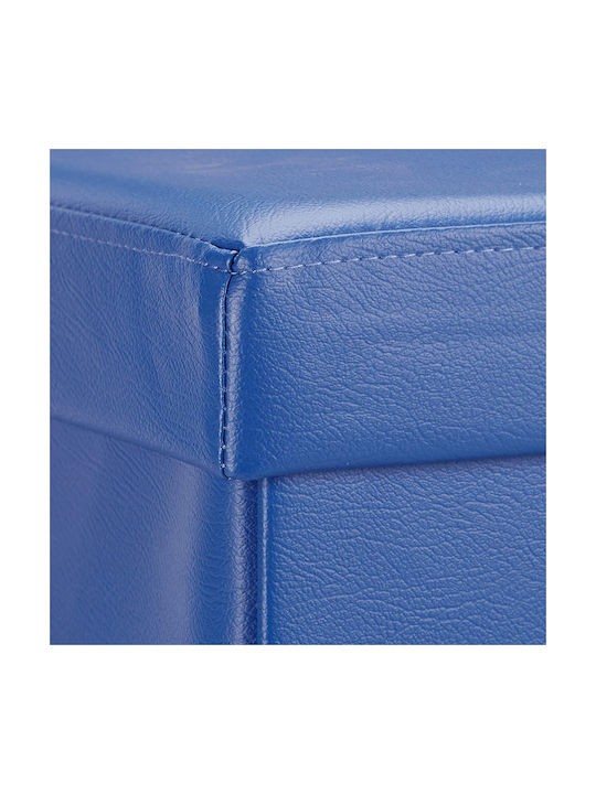 Scaune Camera de zi Cu spațiu de depozitare Tapițat cu Piele Ecologică Blue 38x38x38buc