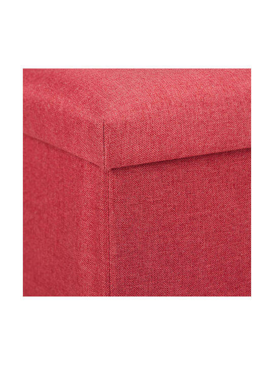 Scaune Camera de zi Cu spațiu de depozitare Tapițat cu Țesătură Dark Red 38x76.5x38.5buc