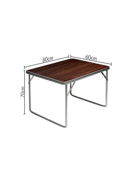 Masa pentru spații exterioare mici Aluminiu Pliabil Maro 80x60x70buc