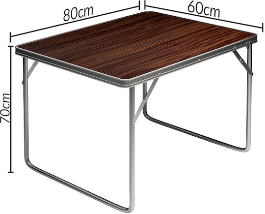 Masa pentru spații exterioare mici Aluminiu Pliabil Maro 80x60x70buc
