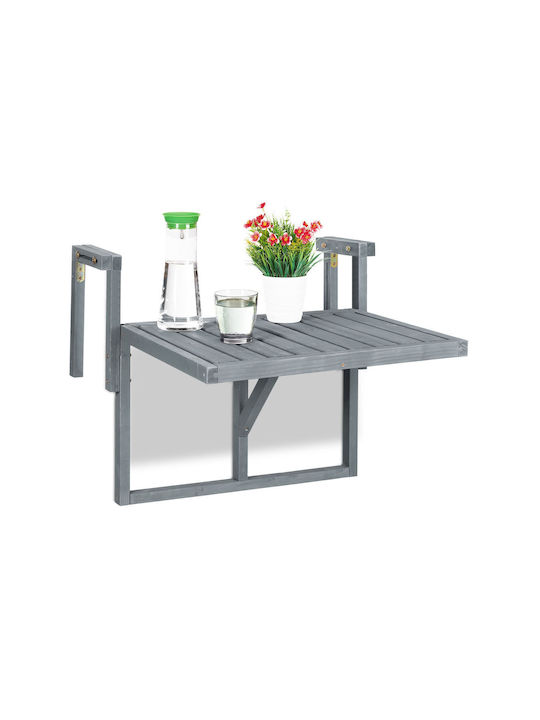 Wooden Masa pentru spații exterioare mici Pliabil Gri 55x70x65buc