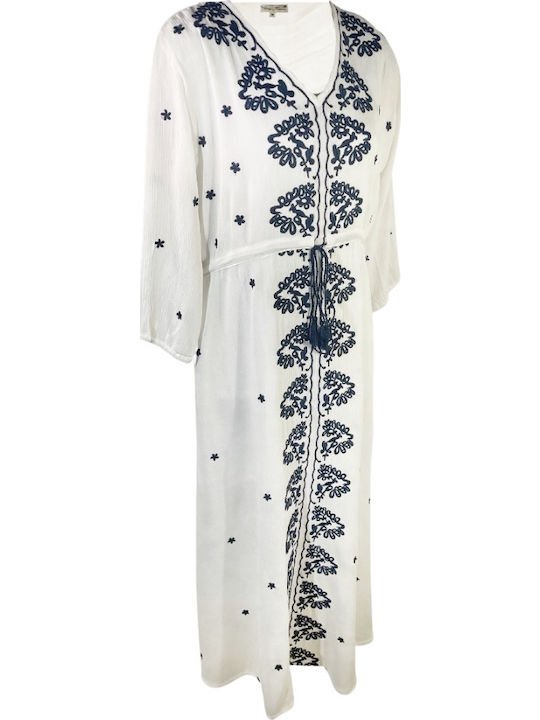 Καλοκαιρινό Maxi Φόρεμα White, Grey