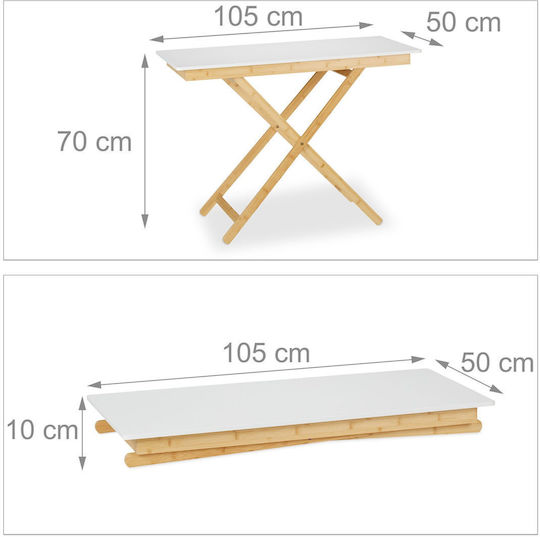Masă Bucătărie Pliabil Lemnoasă cu Schelet de Ciment 105x50buc