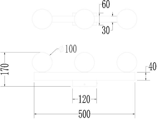 Eko Light Πλαφονιέρα Οροφής Μαύρη με Ενσωματωμένο LED