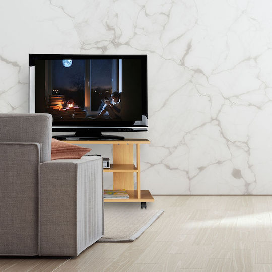 Stand TV cu Roți Natural L45xA80xÎ40cm