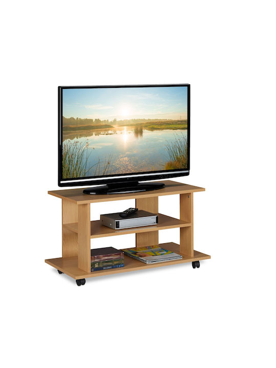 TV Stand with Wheels Natural M45xD80xH40cm