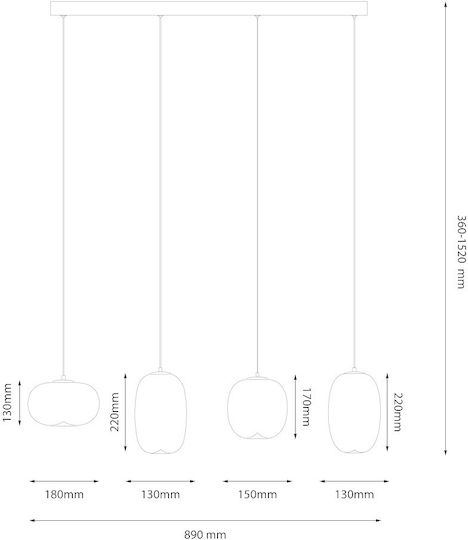 Eko Light Висящо Осветително Тяло Прозрачен LED