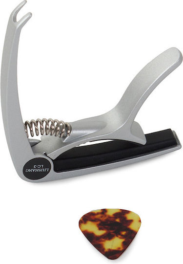Metal Capo Set Classical Electric Guitar 1 Guitar Pick Silver