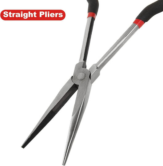 Set 4 Clești Profesionali Lungime 28 Cm – Clește Drept Clește Tip Ac 90° Clește Tip Ac 45° Clește pentru Coliere Furtun – Trusă de Reparații Auto Diy Cu Husă de Transport Onuvio