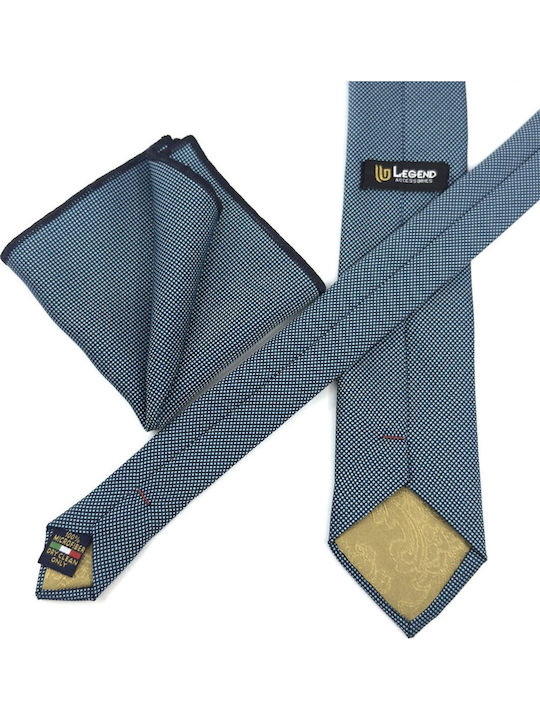 Legend Accessories Σετ Ανδρικής Γραβάτας με Σχέδια σε Μπλε Χρώμα