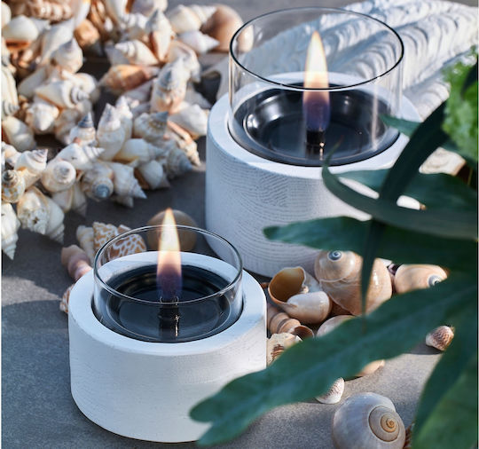 Tenderflame Desktop Bioethanol Fireplace Indoor Outdoor White