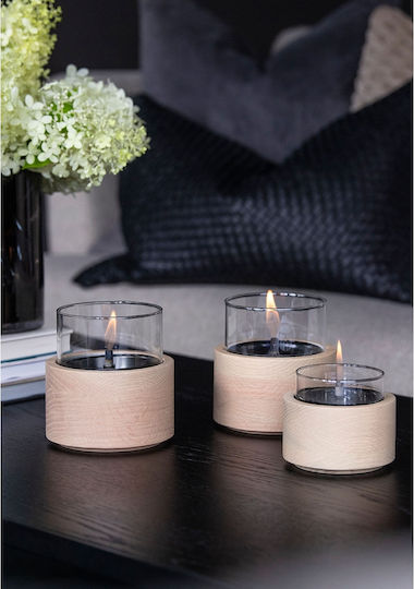 Tenderflame Desktop Bioethanol Fireplace Indoor Outdoor Beige 12x12.5cm