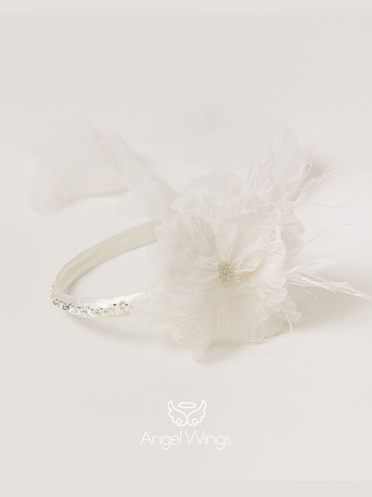 Angel Wings Λευκό Φόρεμα Βάπτισης από Τούλι