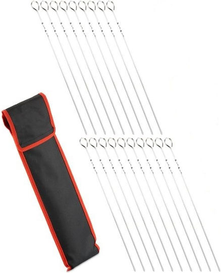 Set 20 Frigărui din Oțel Inoxidabil Grill Relaxdays 39 X 2.5 X 0.5 Cm Argintiu